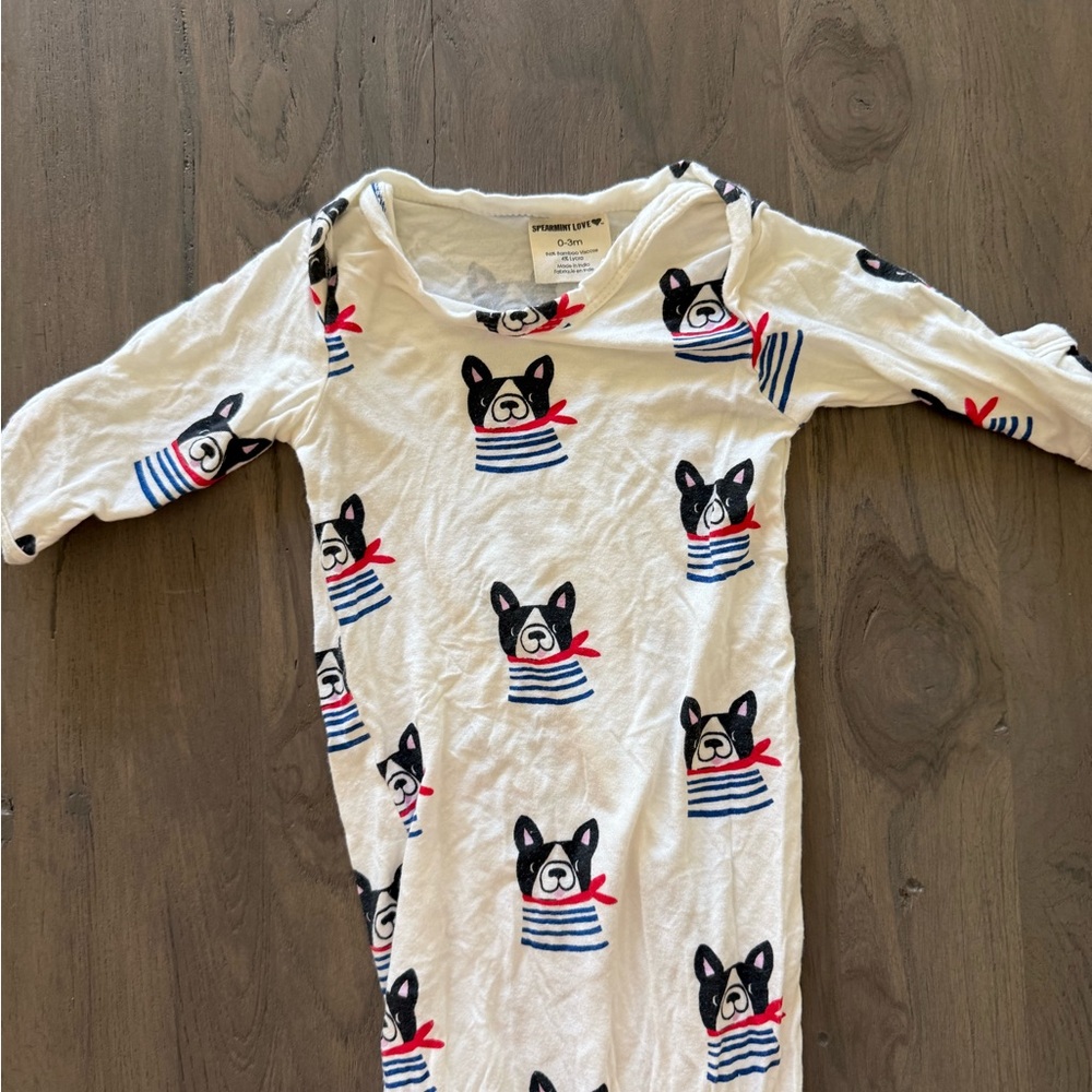 White Dog Print Long Sleeve Shirt